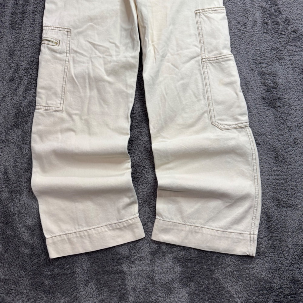 Wild Fable Womens High Rise Cargo Pants Cream Off White Wide Leg Size 00R - Picture 3 of 8